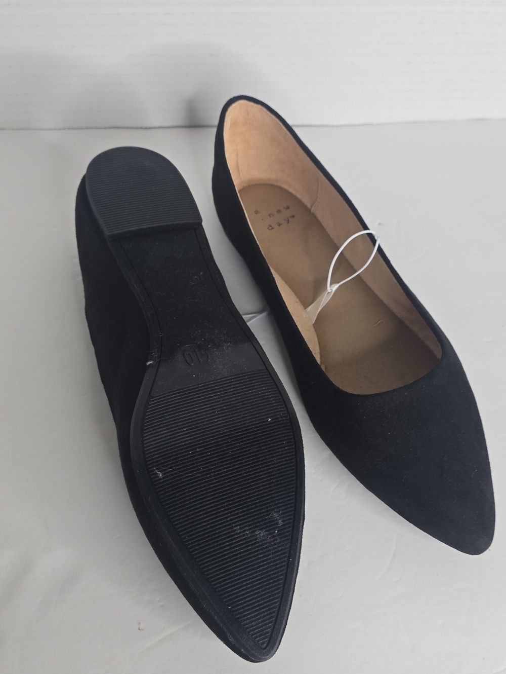 Women's Corinna Pointed Toe Ballet Flats Black A New Day Size 10 - Picture 8 of 9